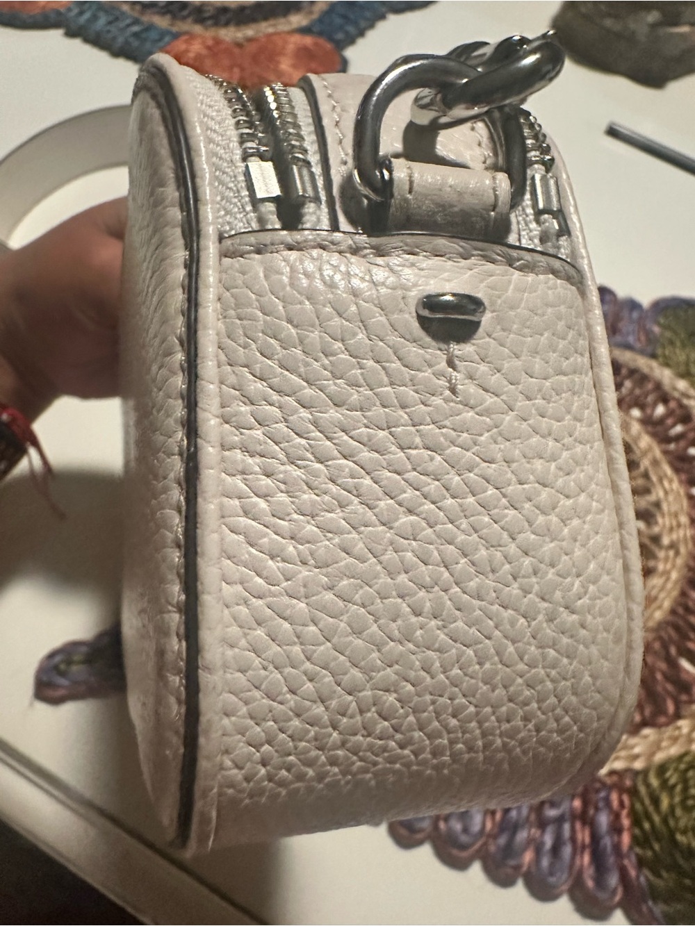 Tory Burch Pebbled Leather Crossbody Camera Bag in Light Taupe - Picture 7 of 16